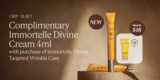 Complimentary Immortelle Divine Cream 4ml with purchase of New Immortelle Divine Targeted Winkle Care
