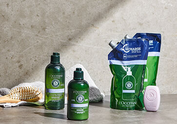 Housed in 100% recycled bottles