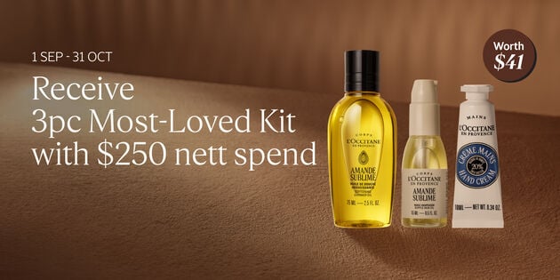Receive 3pc Most-Loved Kit with $250 nett spend