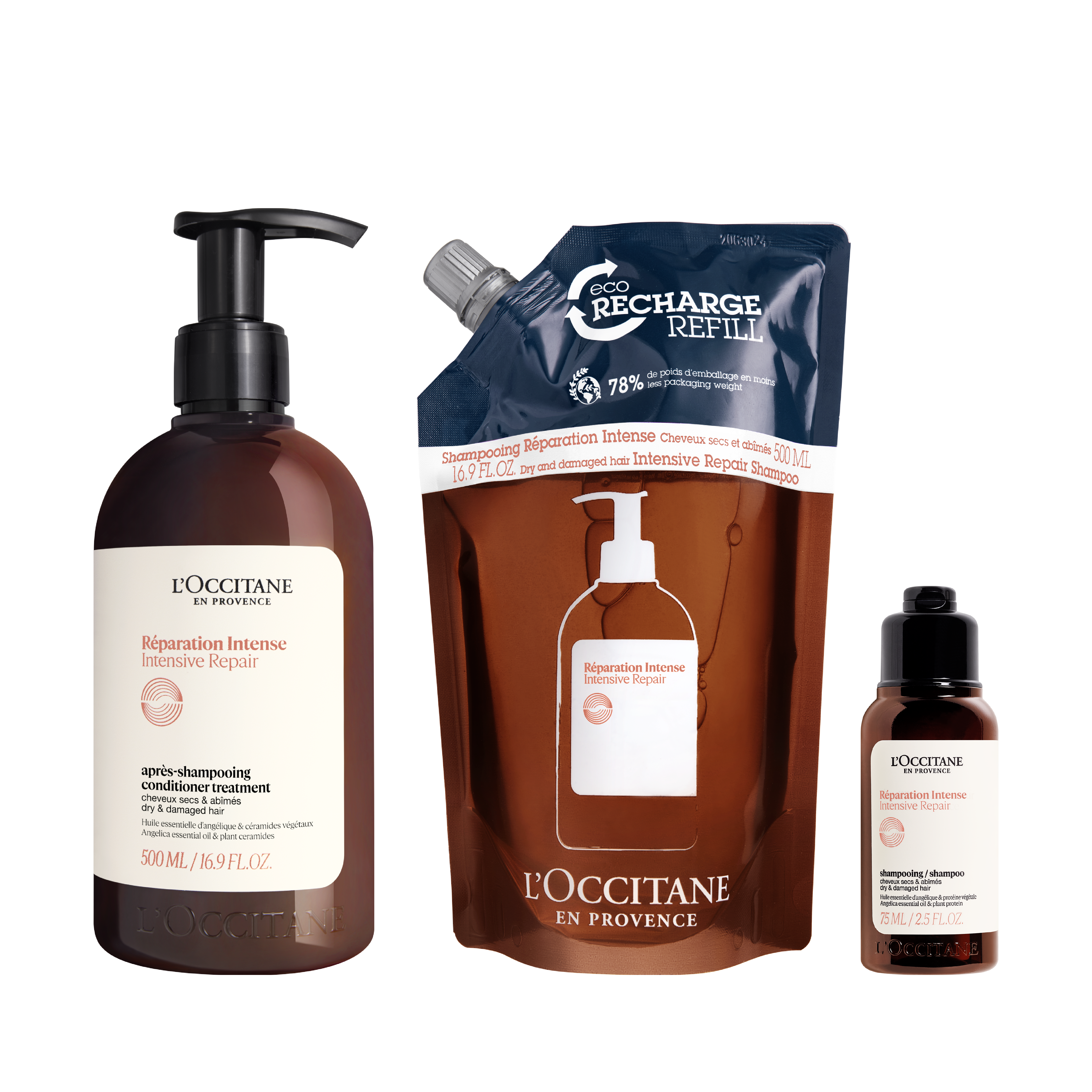 新品L'Occitane Reparation Intense 500mlセット L'Occitane Réparation Intense セット 500ML セット・キット品